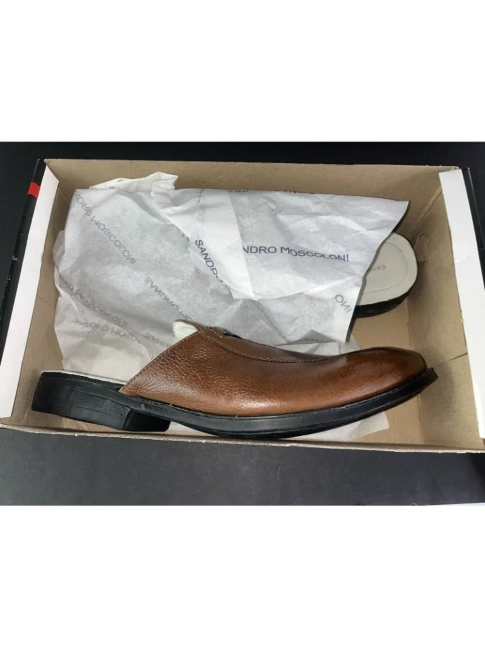 NEW Sandro Moscoloni Mens Brown Pebbled Leather Loafers Shoe 13 Slip On Horsebit